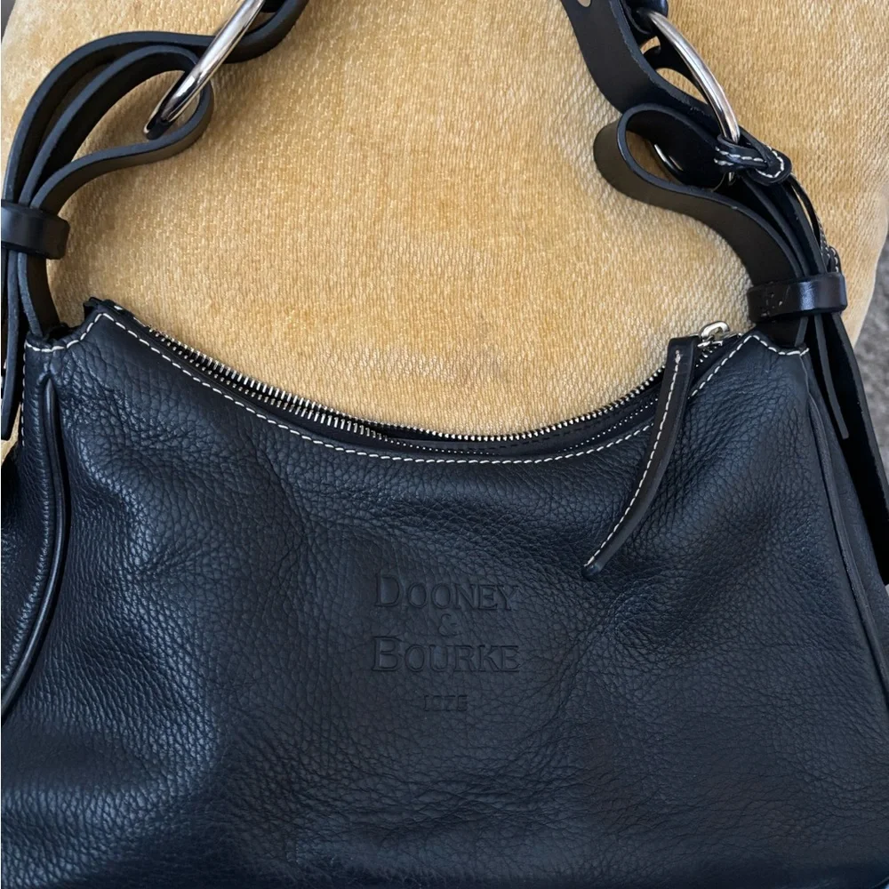 Dooney & Bourke Black Shoulder Bag with Braided Strap - Picture 2 of 10